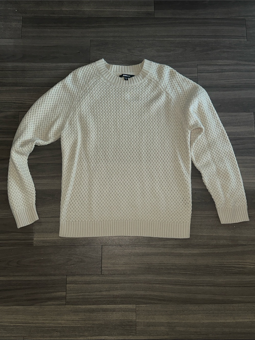 Fashion Nova Men's Textured Cream Crewneck Sweater